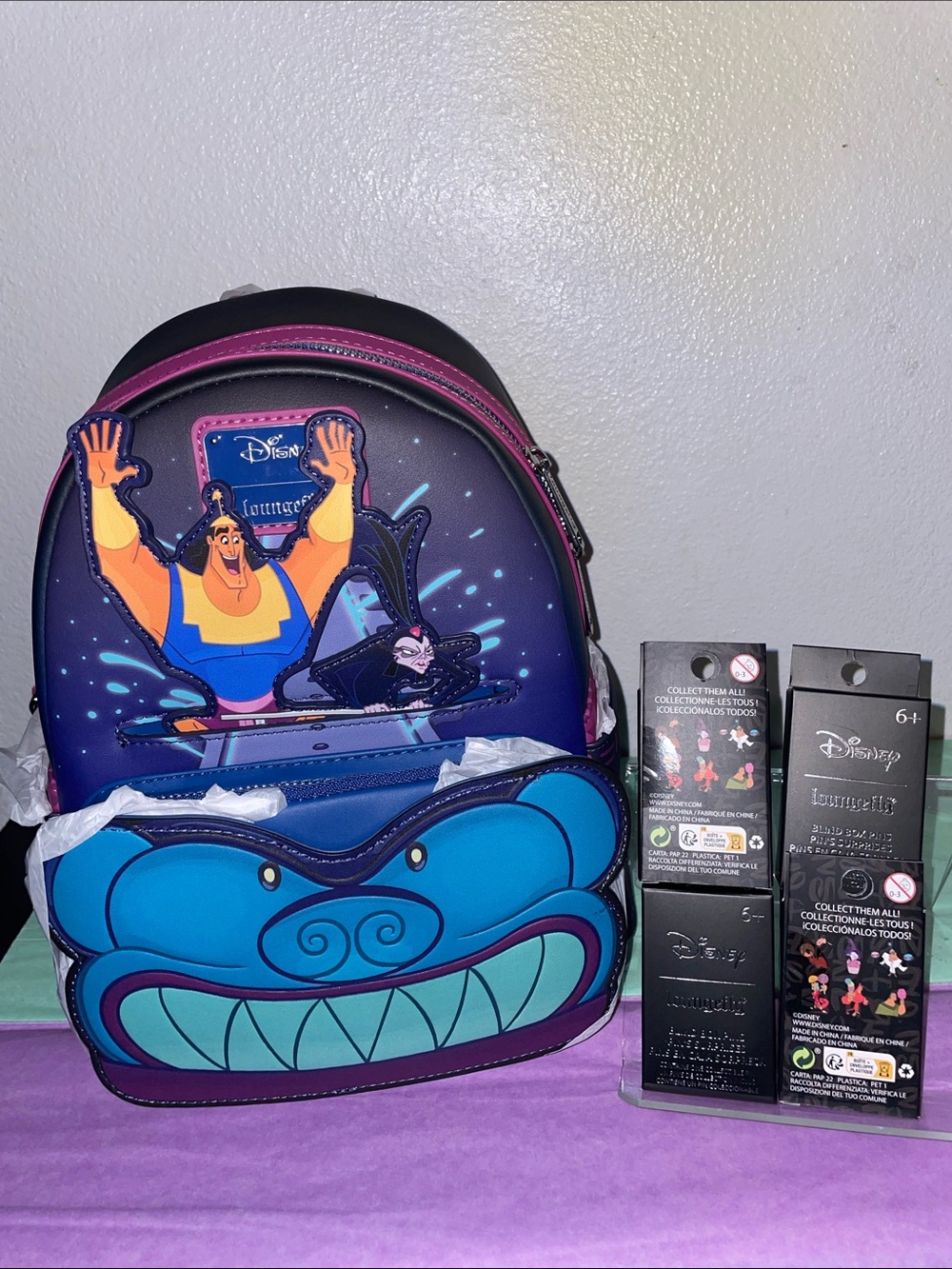 Loungefly Disney Emperor’s New Groove Yzma & Kronk Coaster Mini Backpack & Pins